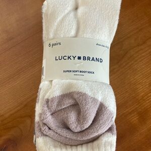 NIW Lucky Brand Cream and Tan Boot Socks